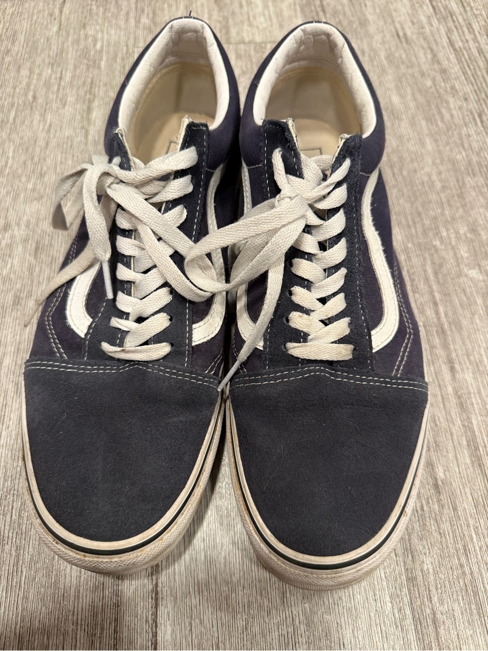 Vans Navy Suede & White Stripe Low-Top Sneakers
